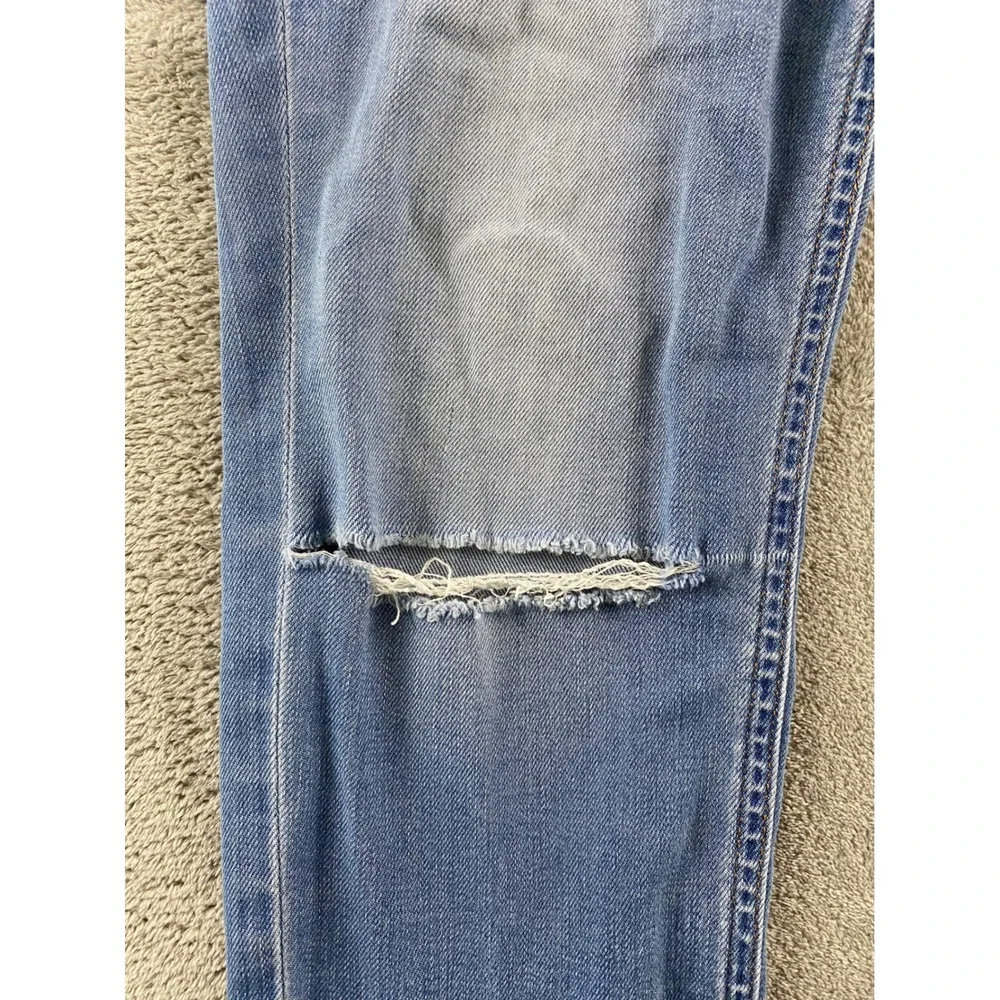 Express Jeans Ankle Legging High Rise Distressed Raw Hem Light Wash Blue 6R
